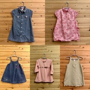 Y2K 18M-2T Toddler Girl Denim Floral Coquette Dress Bundle Spring Summer